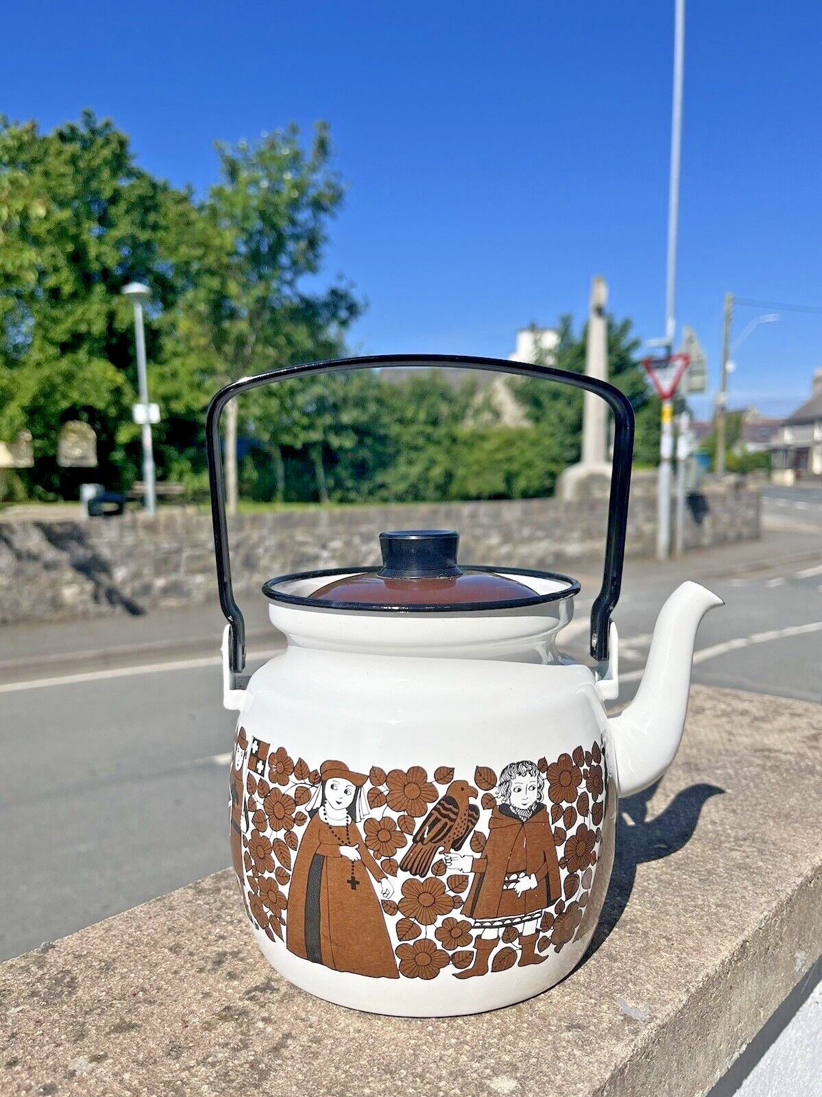 Vintage 60's Finel Arabia Finland Ritari Knight Scandi Stove Top Kettle Teapot photo furniture