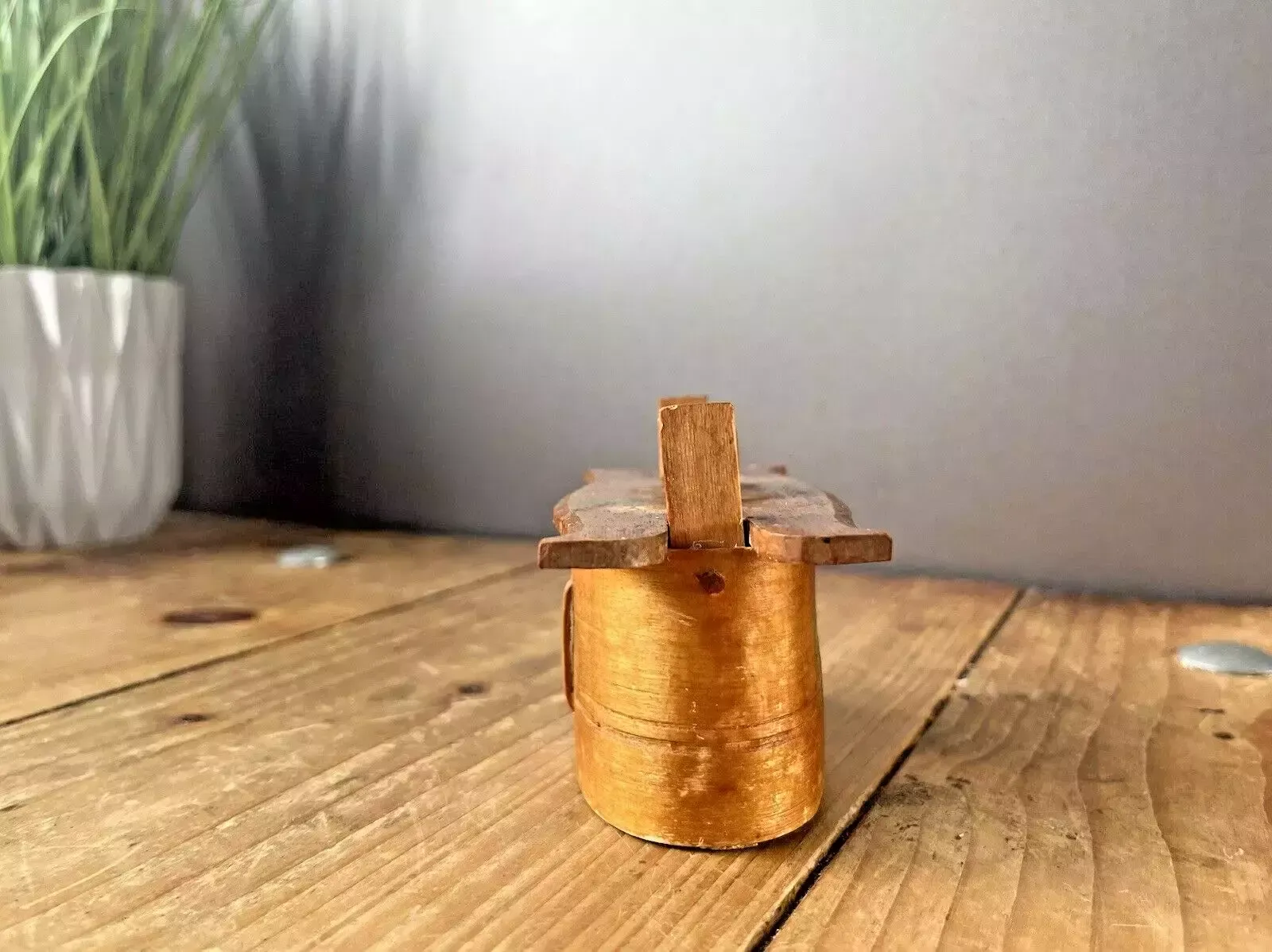 Mini Antique Swedish Svepask Tine Bentwood Folk Art Painted Box Scandi Kitchen photo buy