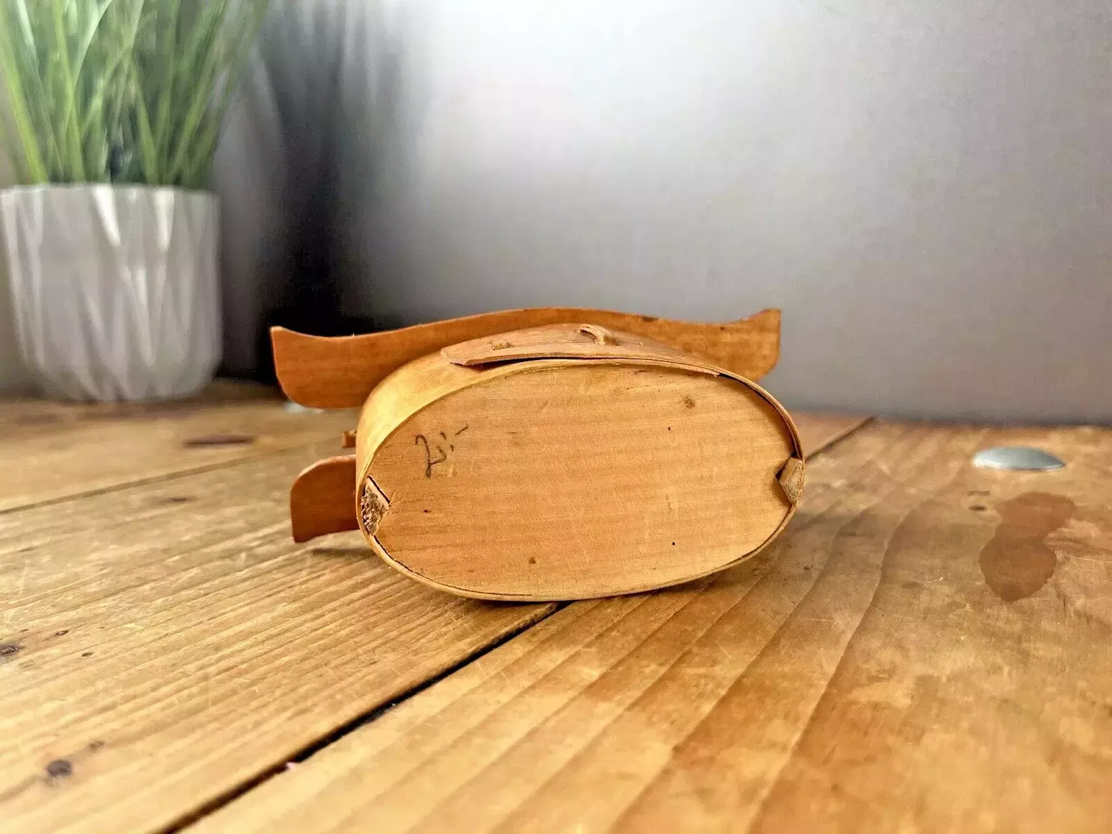 photo for sale Mini Antique Swedish Svepask Tine Bentwood Folk Art Painted Box Scandi Kitchen