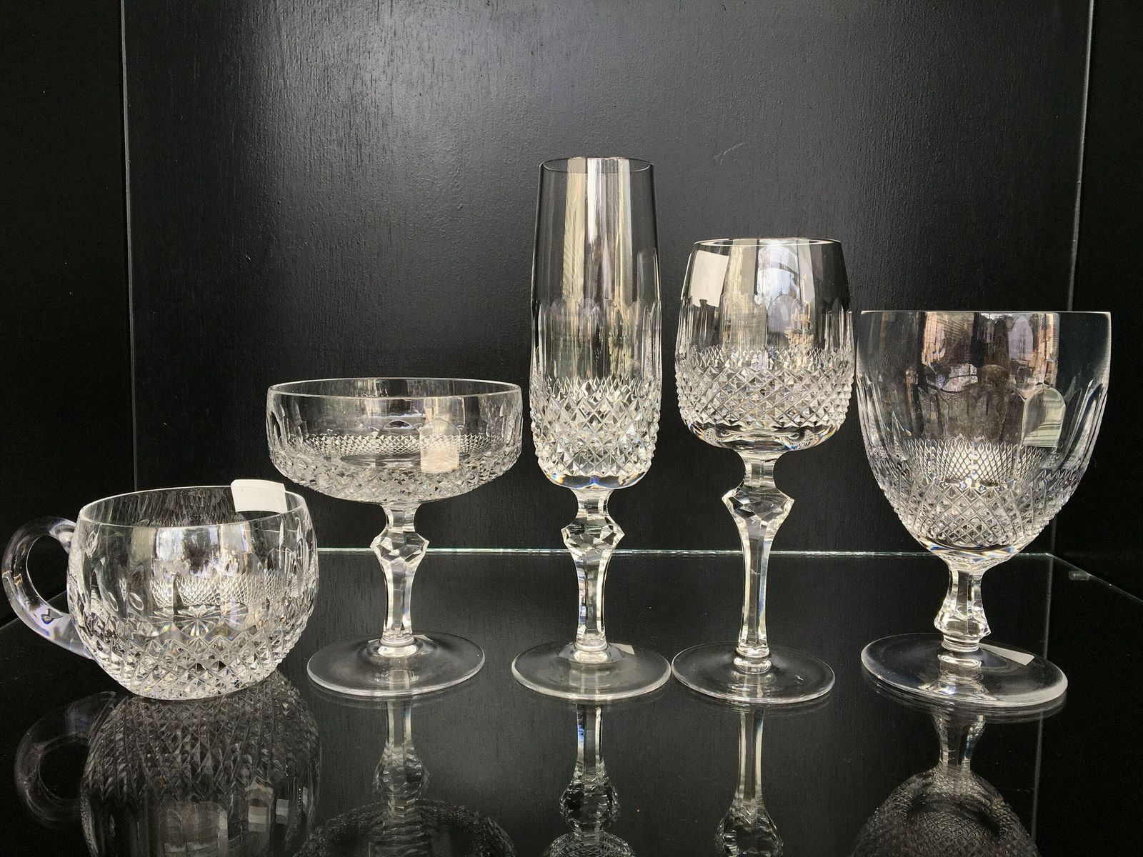 Kristallen Sherryglazen | 6 Stuks | Colleen, Tommy, Patroon | Diamantslepen photo vintage