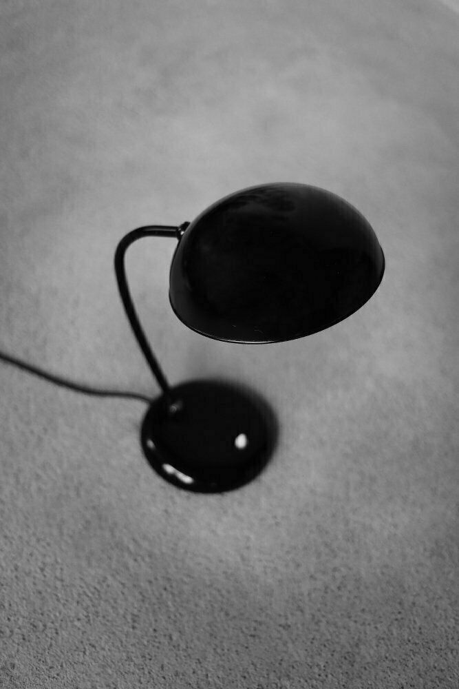 photo buy Vintage German Bauhaus Minimalist Black Metal Desk Lamp From Cosack, 1940s