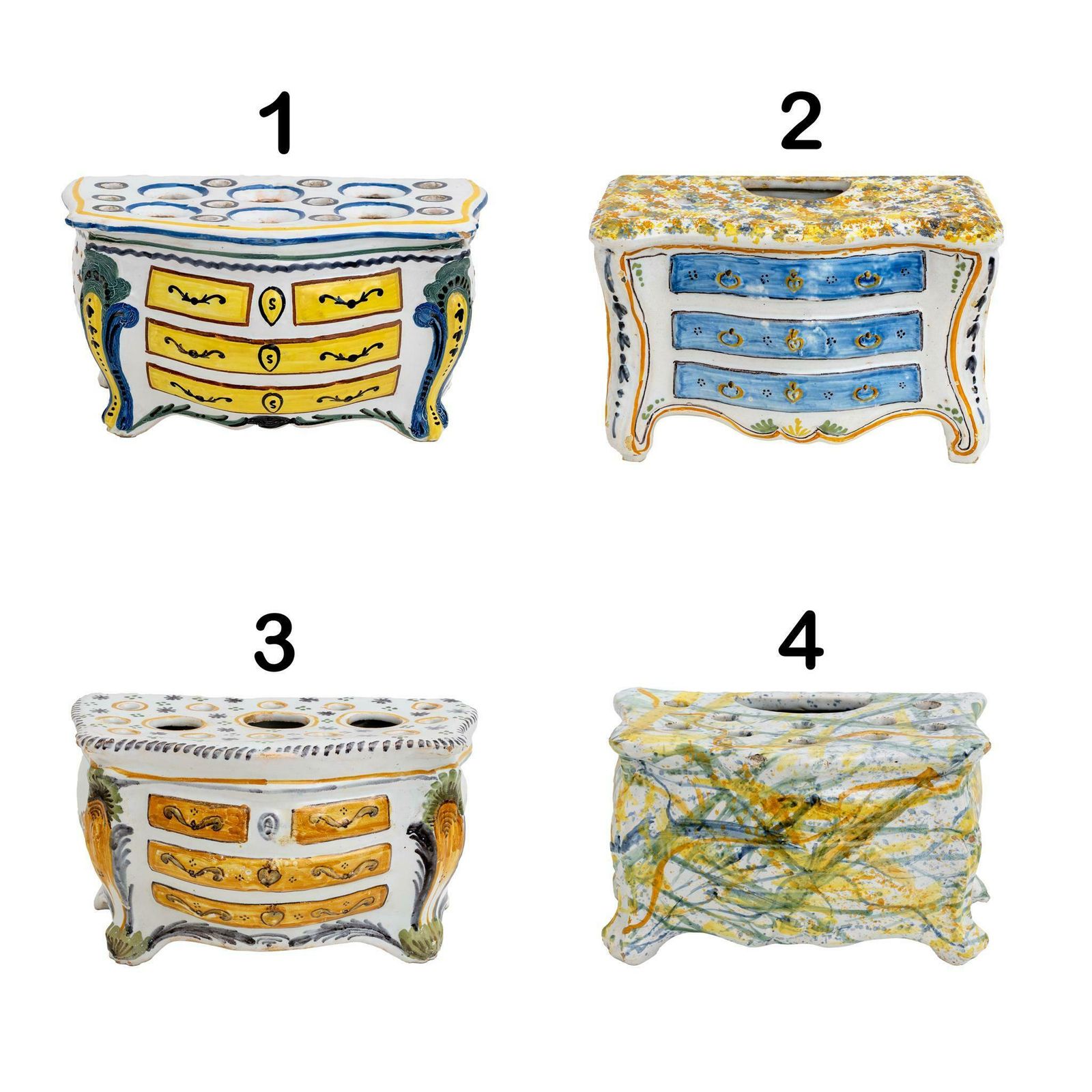 Second Half 18th Century France Shaped Planters "Commode" Nevers Manufacture photo furniture