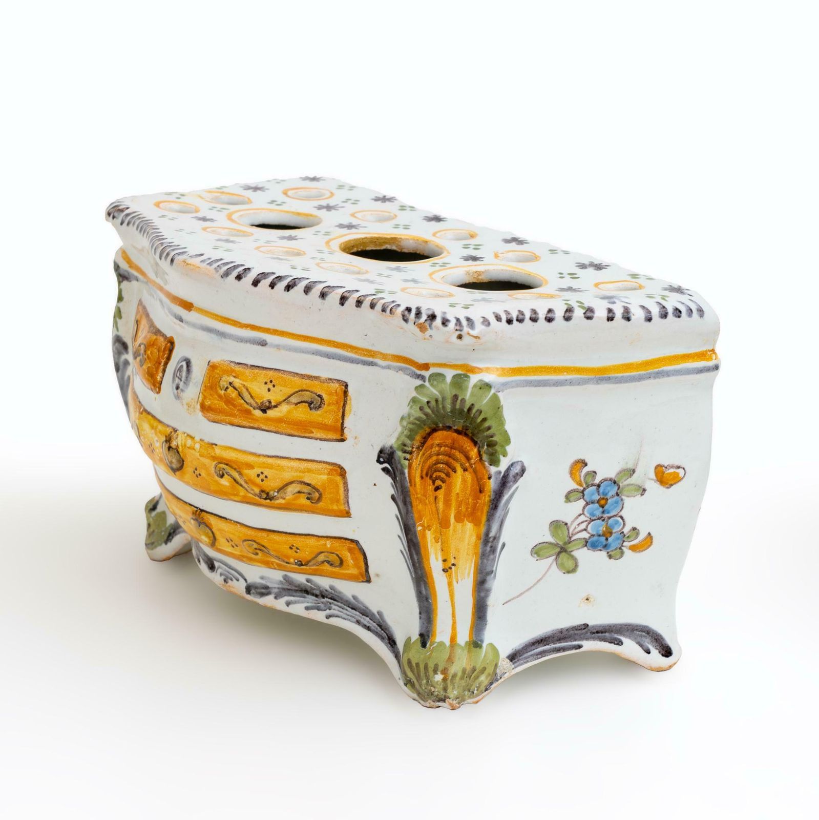 691.0 Second Half 18th Century France Shaped Planters "Commode" Nevers Manufacture photo