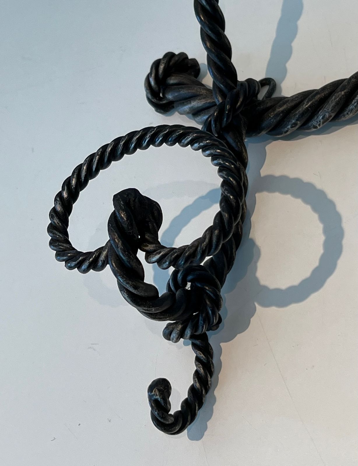 Twisted Wrought Iron Coat Rack. French Work photo vintage