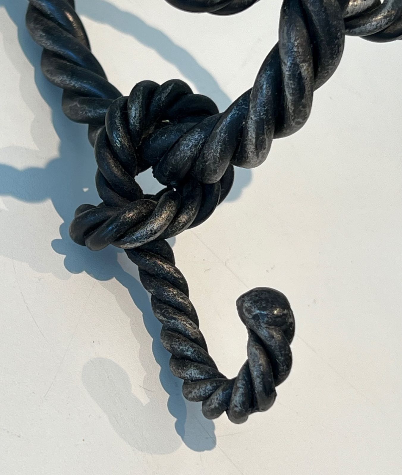 photo furniture Twisted Wrought Iron Coat Rack. French Work