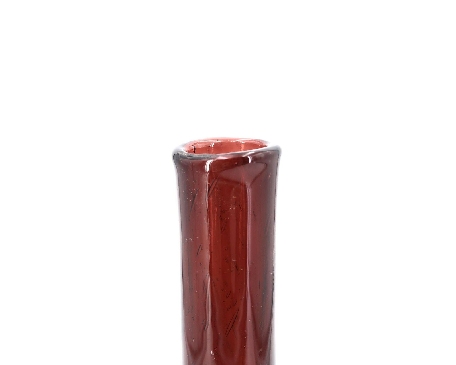French Burgundy Glass Vase From Biot, 1970s / Provence, Costa Riviera, France, Minimalist photo for sale