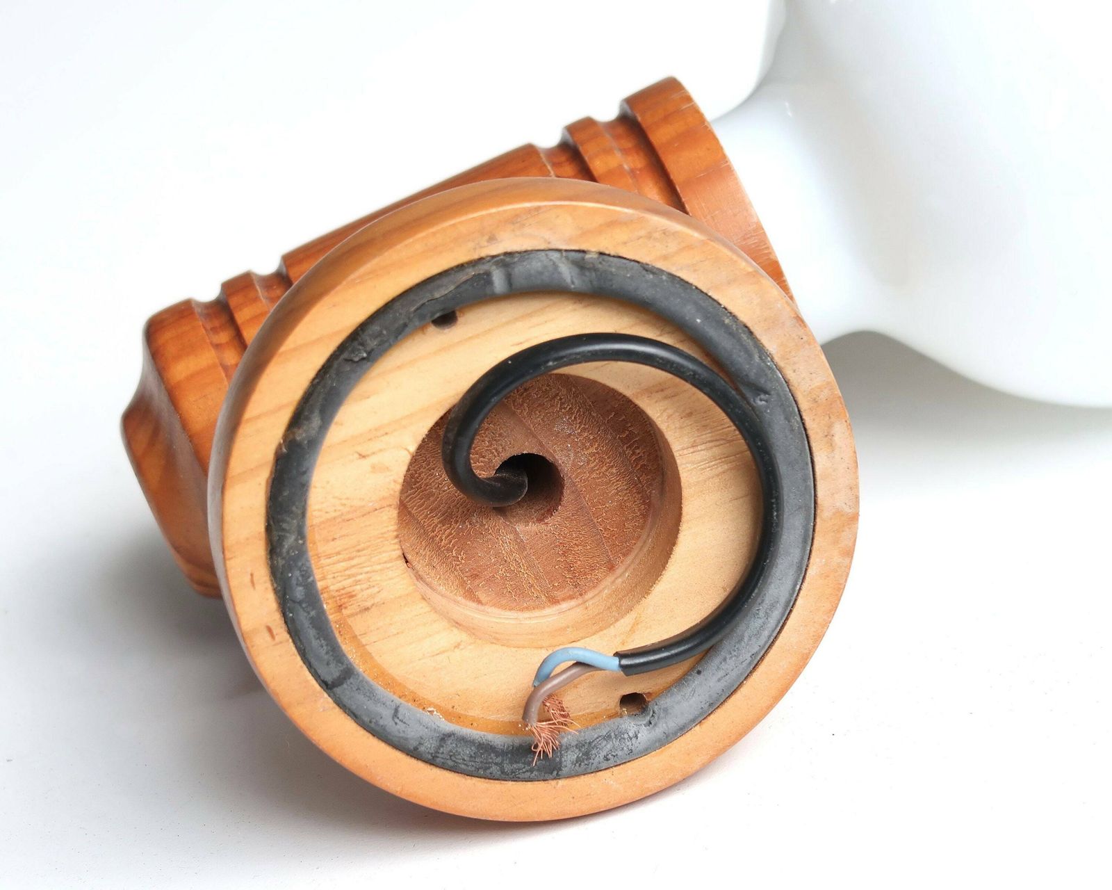 Wall Sconce, Pin Wood Base And White Glass Globe, 1970s / Turned Wood, Light, Lighting, Bathroom, Entryway, Boho Chic, Rustic, Farmhouse photo 177.0