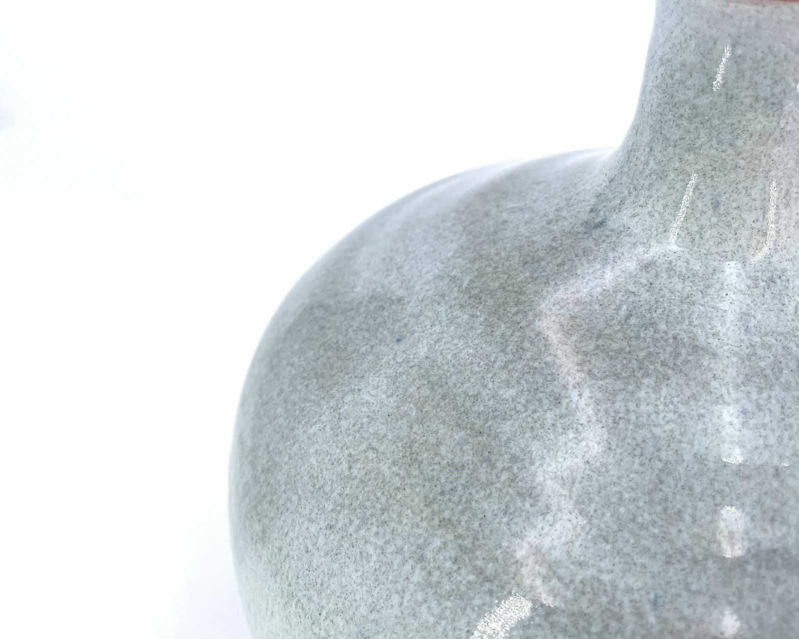 French Grey Ceramic Table Lamp With Raffia Shade, 1960s / Potter, Grey, Boho Chic, Folk, Country, Lighting, France photo 496.0