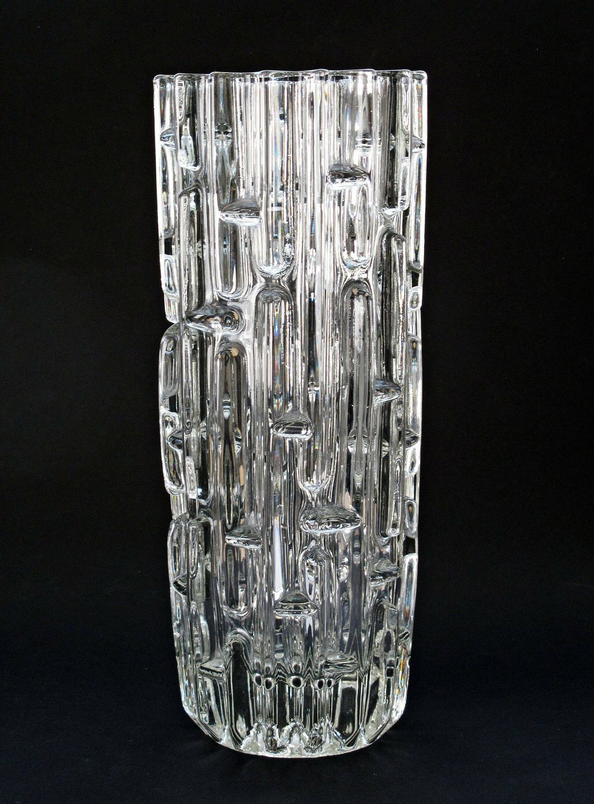 Frantisek Vizner Maze Vase   Czech Clear Glass 'Maze' Vase By Frantisek Vizner For Hermanova Hut Glassworks, Pattern Number 20082 photo furniture