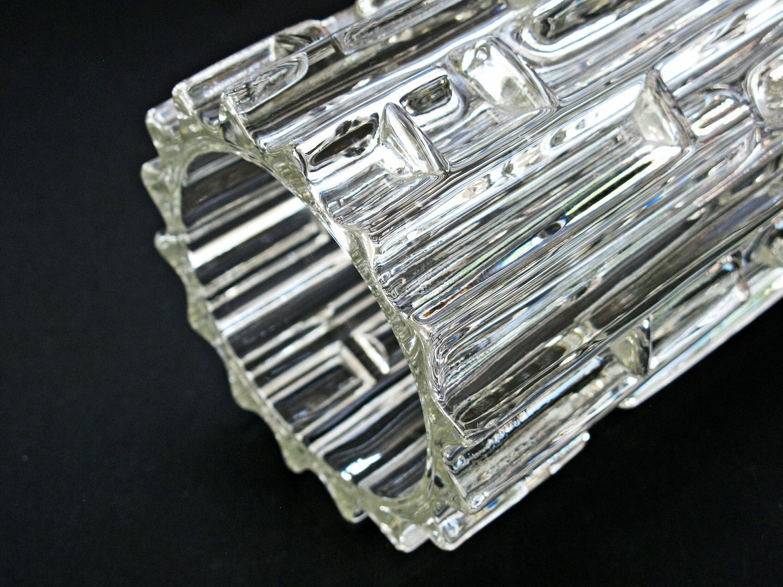 photo for sale Frantisek Vizner Maze Vase   Czech Clear Glass 'Maze' Vase By Frantisek Vizner For Hermanova Hut Glassworks, Pattern Number 20082