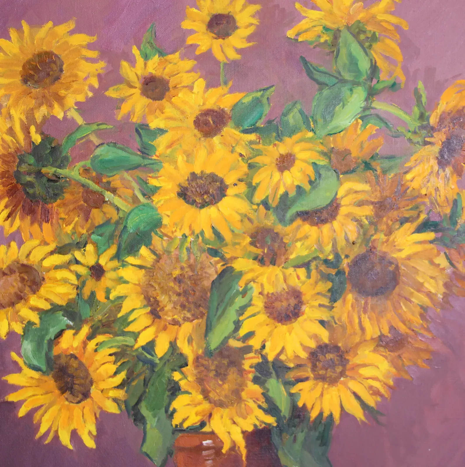 Sunflowers 1996. Canvas, Oil, 1990s photo furniture