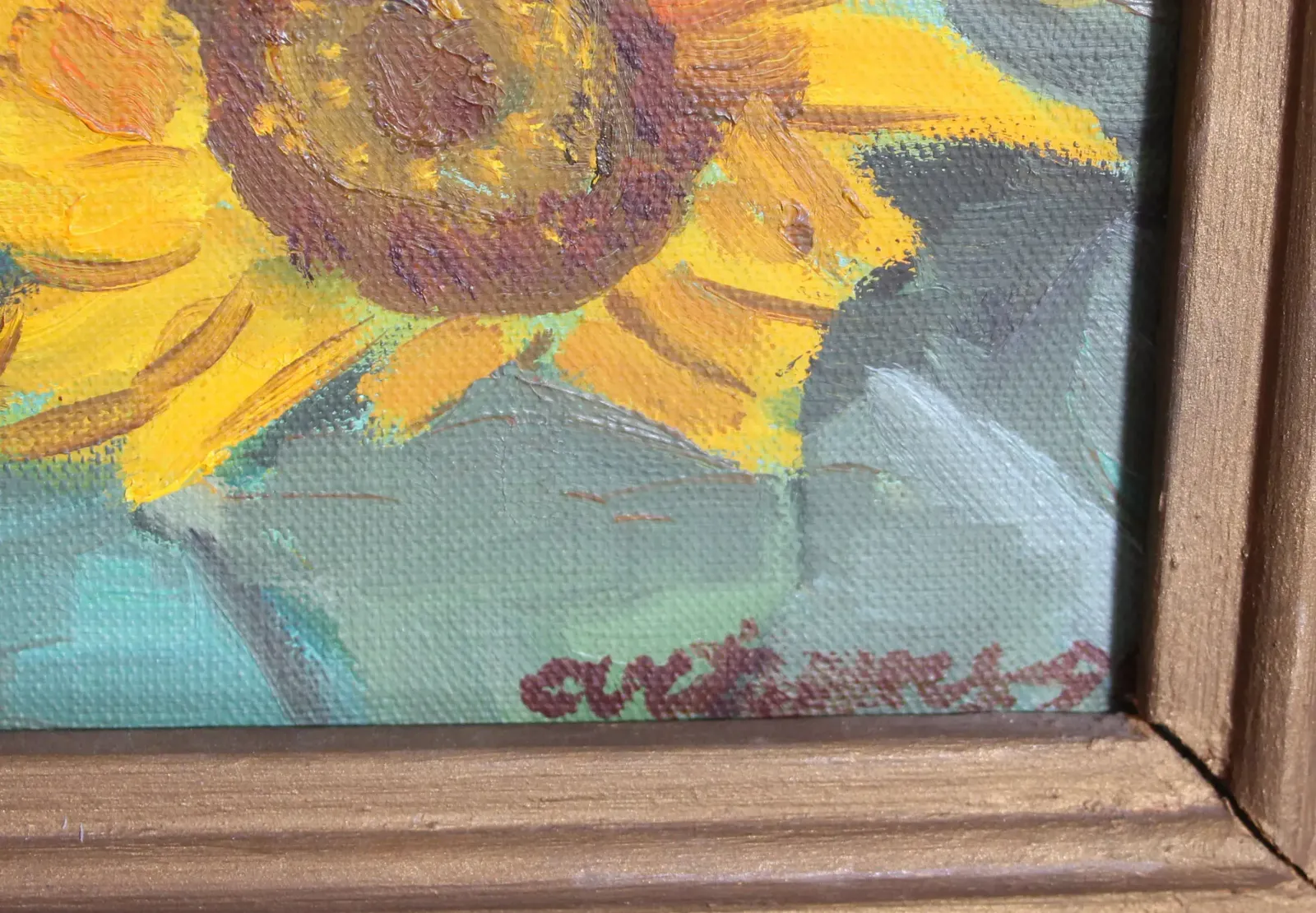 Sunflowers 1996. Canvas, Oil, 1990s photo 1214.0