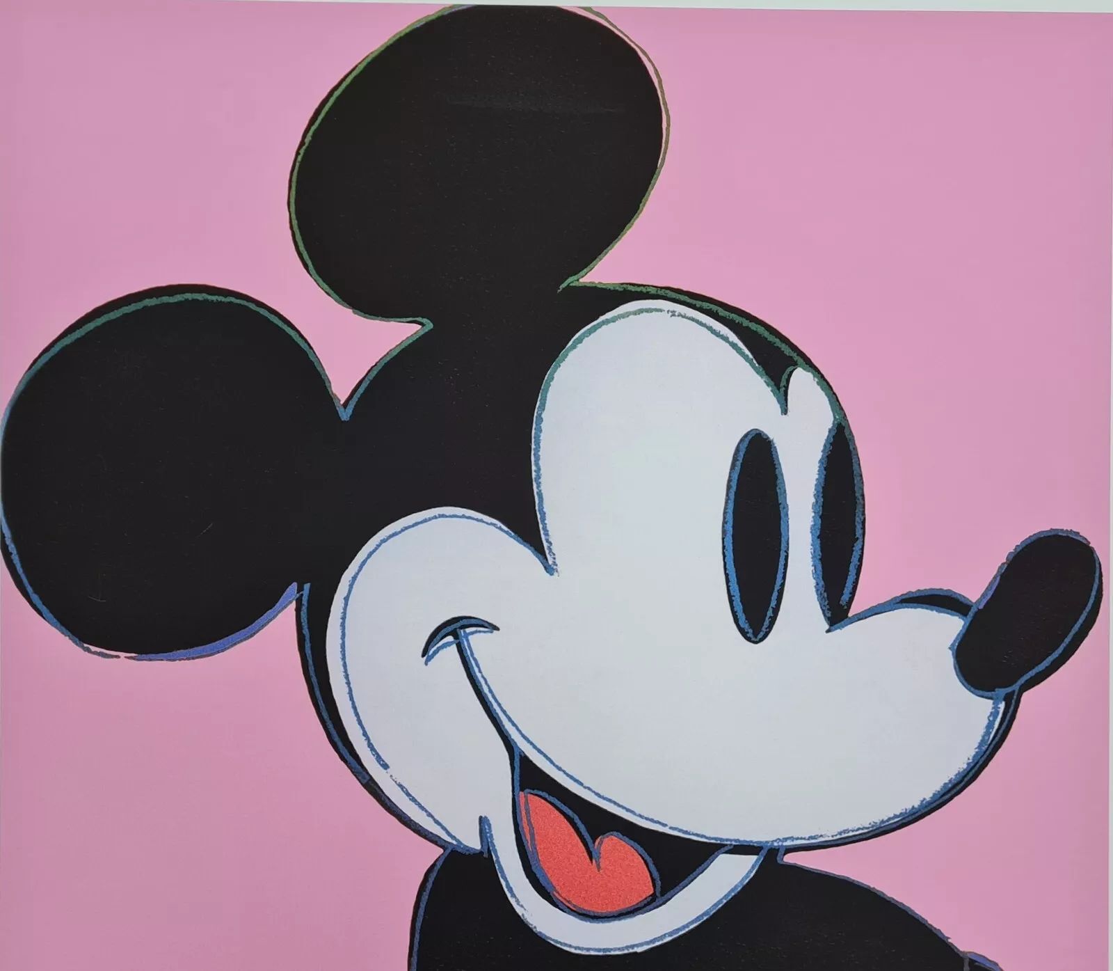 1990s Andy Warhol Mickey Mouse Pink Lithograph photo vinterior
