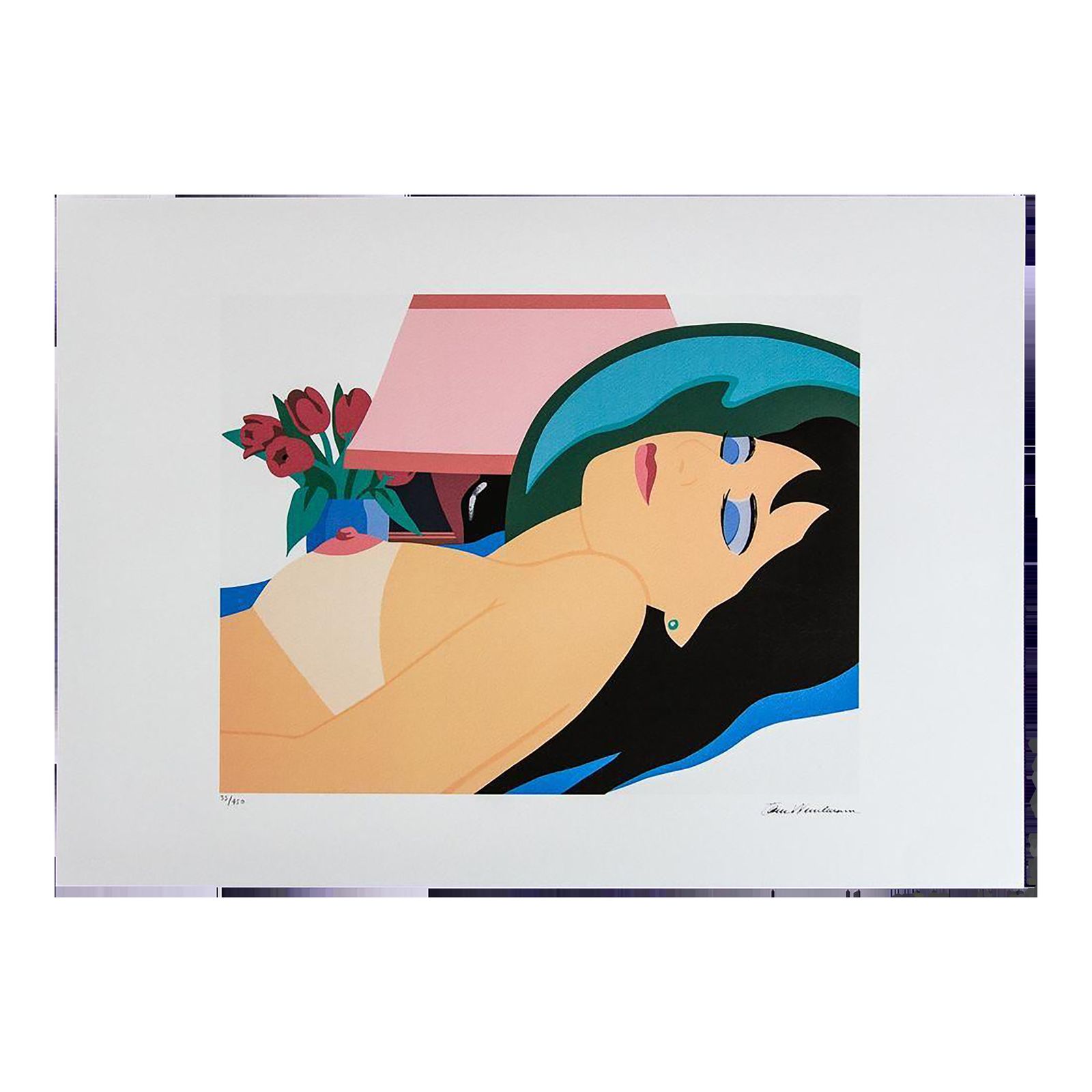 1990s  Tom Wesselmann "Monica With Tulips" Pop Art Serigraph photo furniture