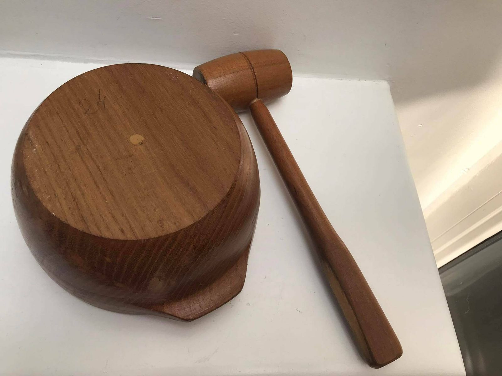 Nutcracker Wooden With Hammer Nutcracker Wood Mid Century Wood Decor Christmas Gift French Gift For Him Mcm Decor Nut Dish photo Home Decor