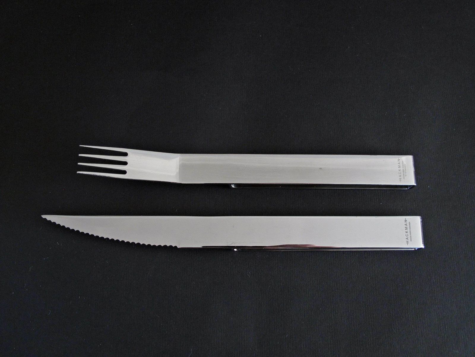 Hackman Steak Cutlery Designed By Harri Koskinen   Stainless Steel Steak Cutlery By Hackman For Iitala, Finland photo for sale