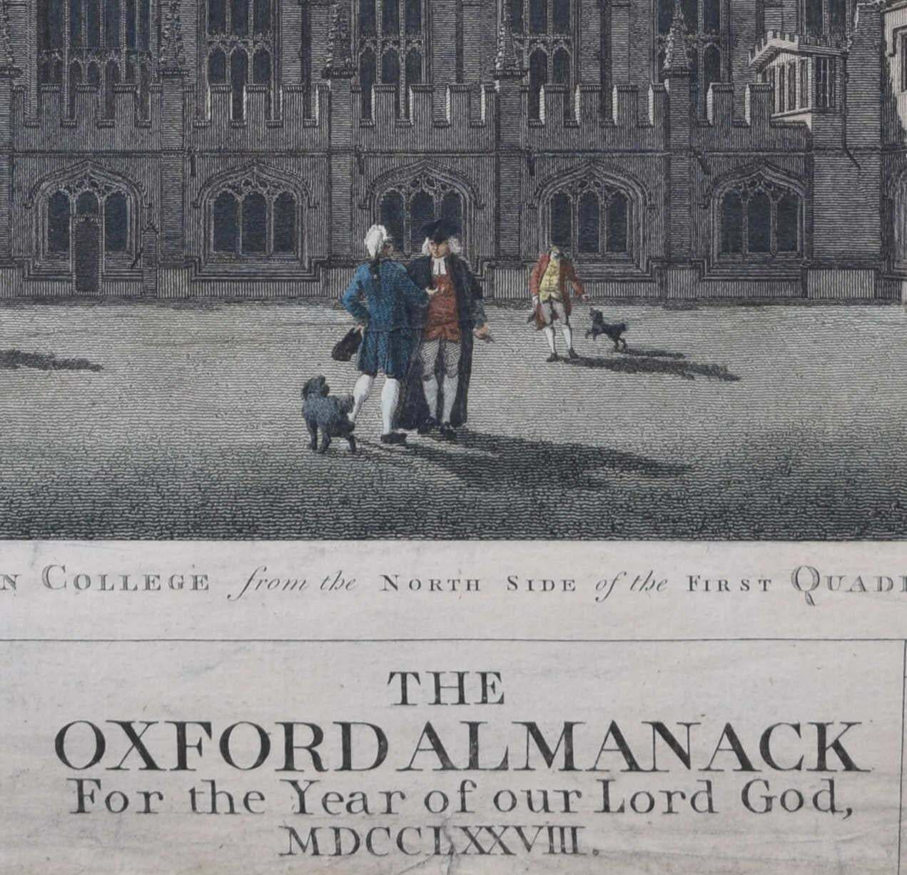 Michael Angelo Rooker Magdalen College Oxford Almanack Engraving By Michael Angelo Rooker 1778 photo for sale