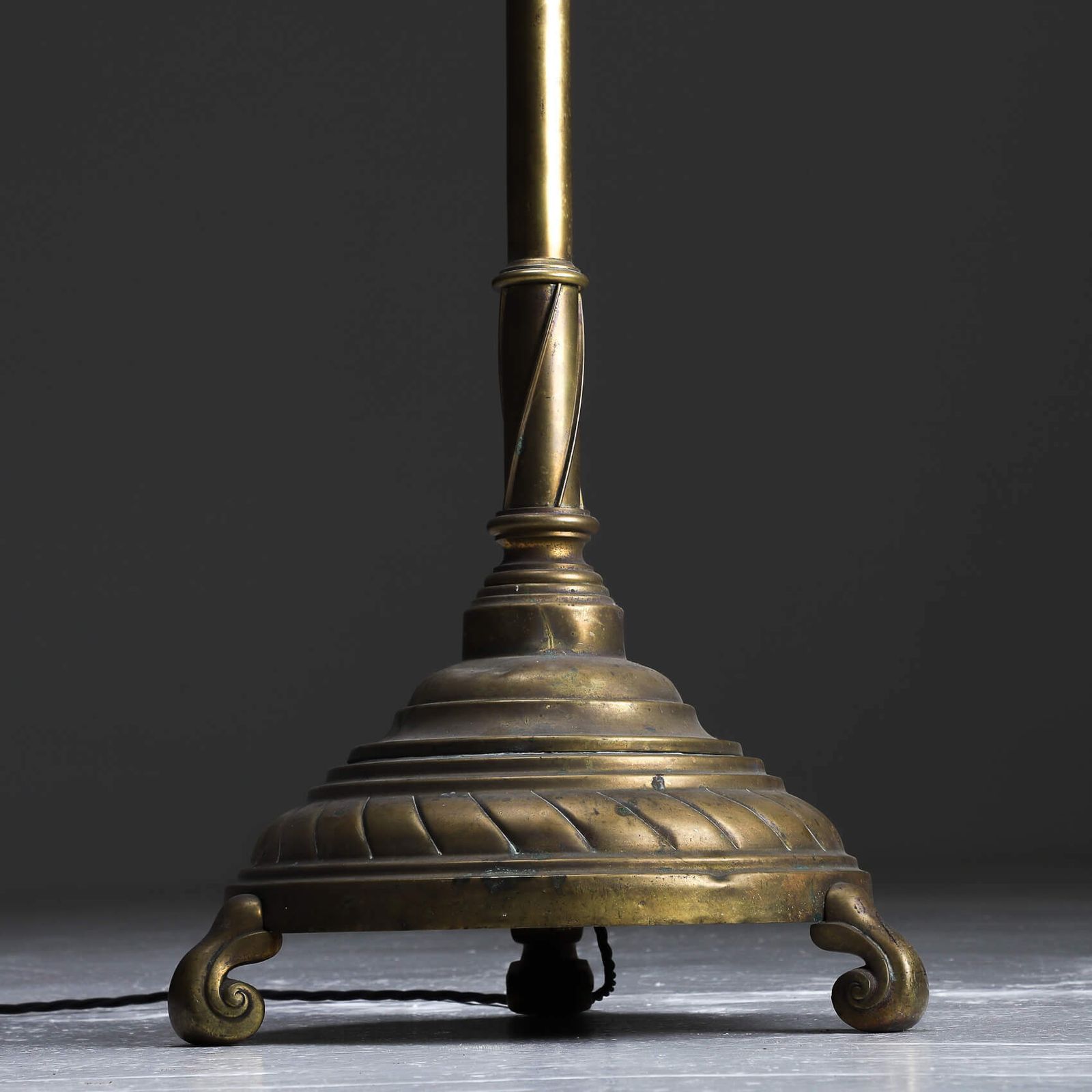 Aged Brass Ornate Floor Lamp, 1800s photo furniture