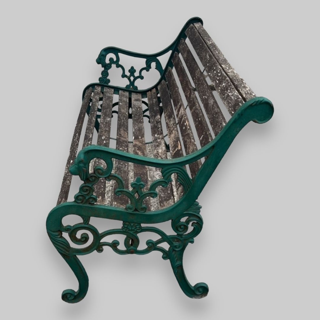 A Vintage Cast Iron And Hardwood Garden Bench photo Garden Furniture