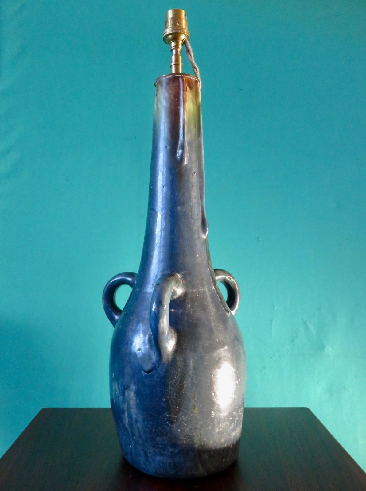 High Table Lamp In Art Nouveau Sandstone, With 3 Handles. France 1920 photo for sale