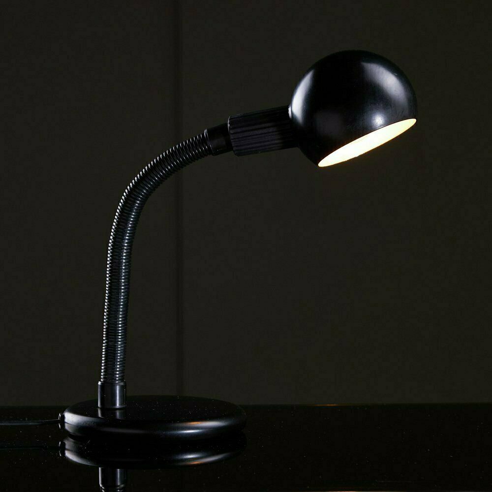 Matte Black Table Lamp With Spherical Hood 1980s photo Lighting