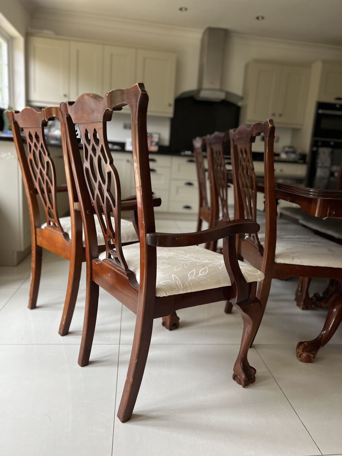 photo furniture Regency Dining Table And Chairs   Full Set   8 Chairs   2 With Arms, 6 Without Arms   Deep Mahogany