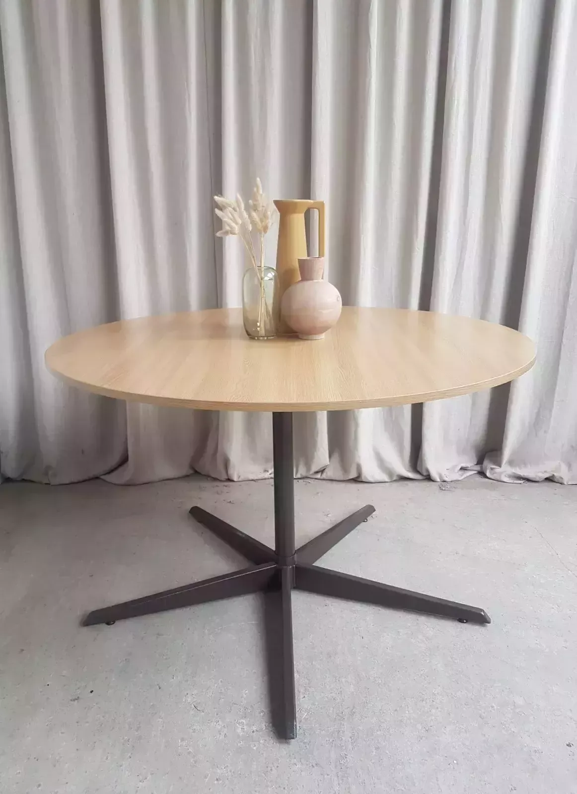 Vtg Mid Century Circular Melamine Modernist Dining Table Danish Retro R500 photo for sale