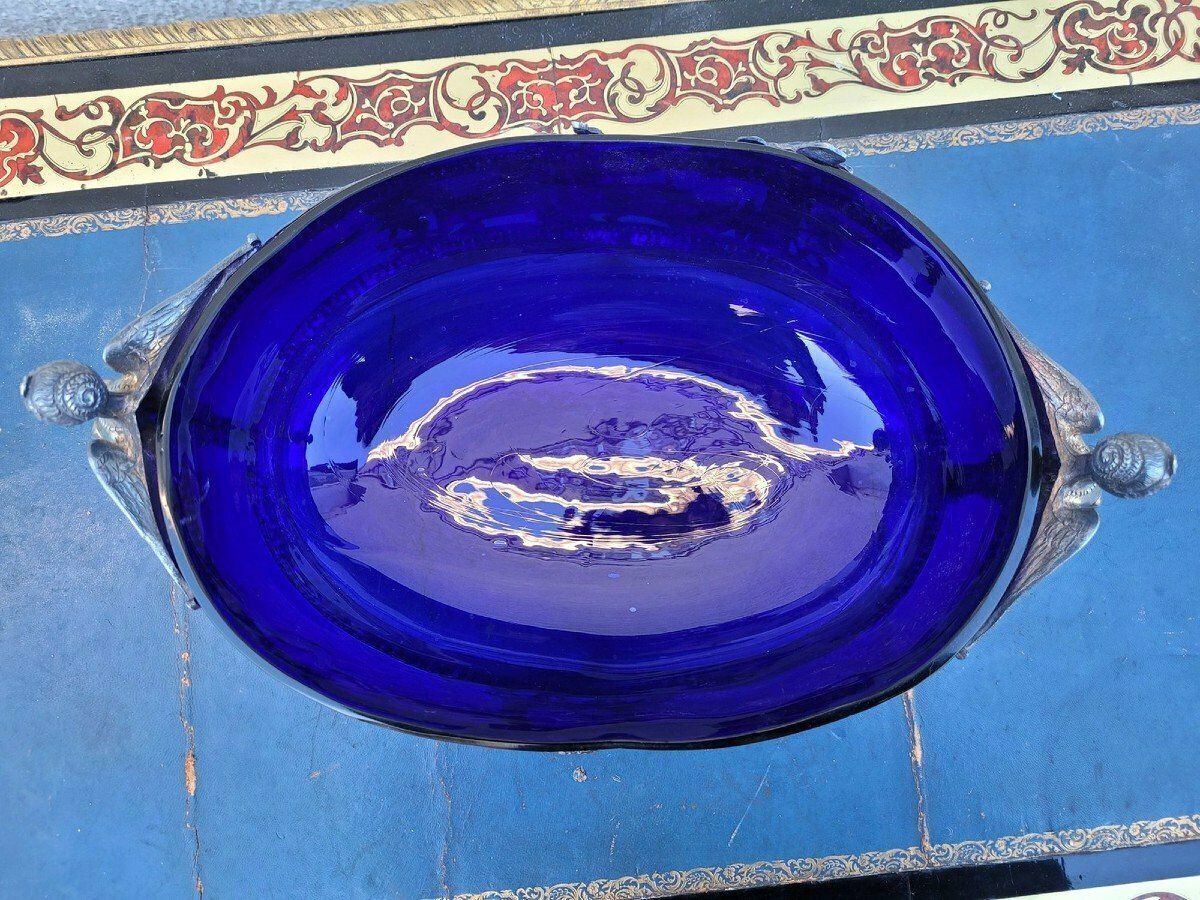 Home Decor Hercules And Omphale, Glass And Silverplated Metal Bowl , Late 19th Early 20th Century photo