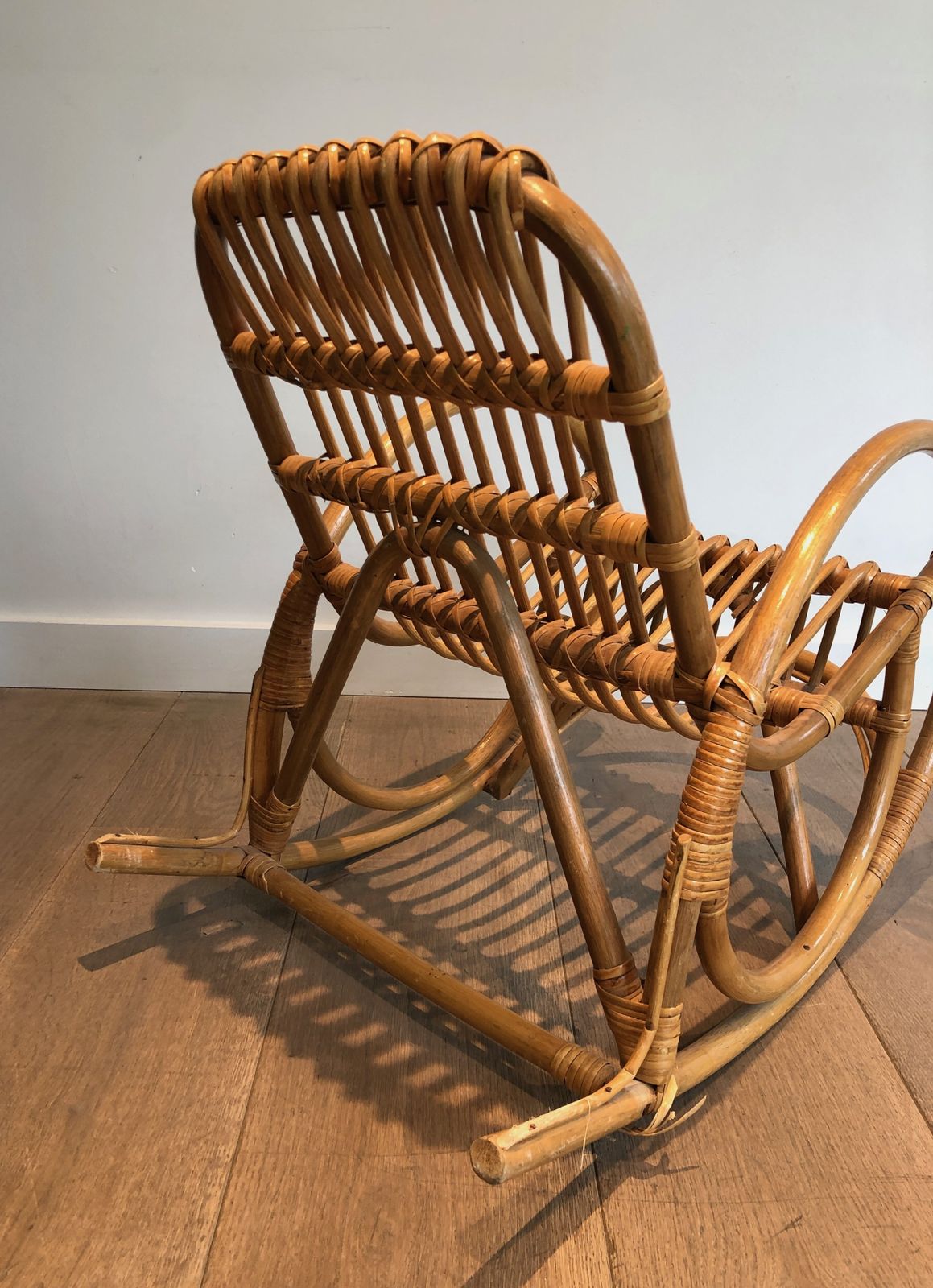 Rattan Children's Rocking Chair photo vintage