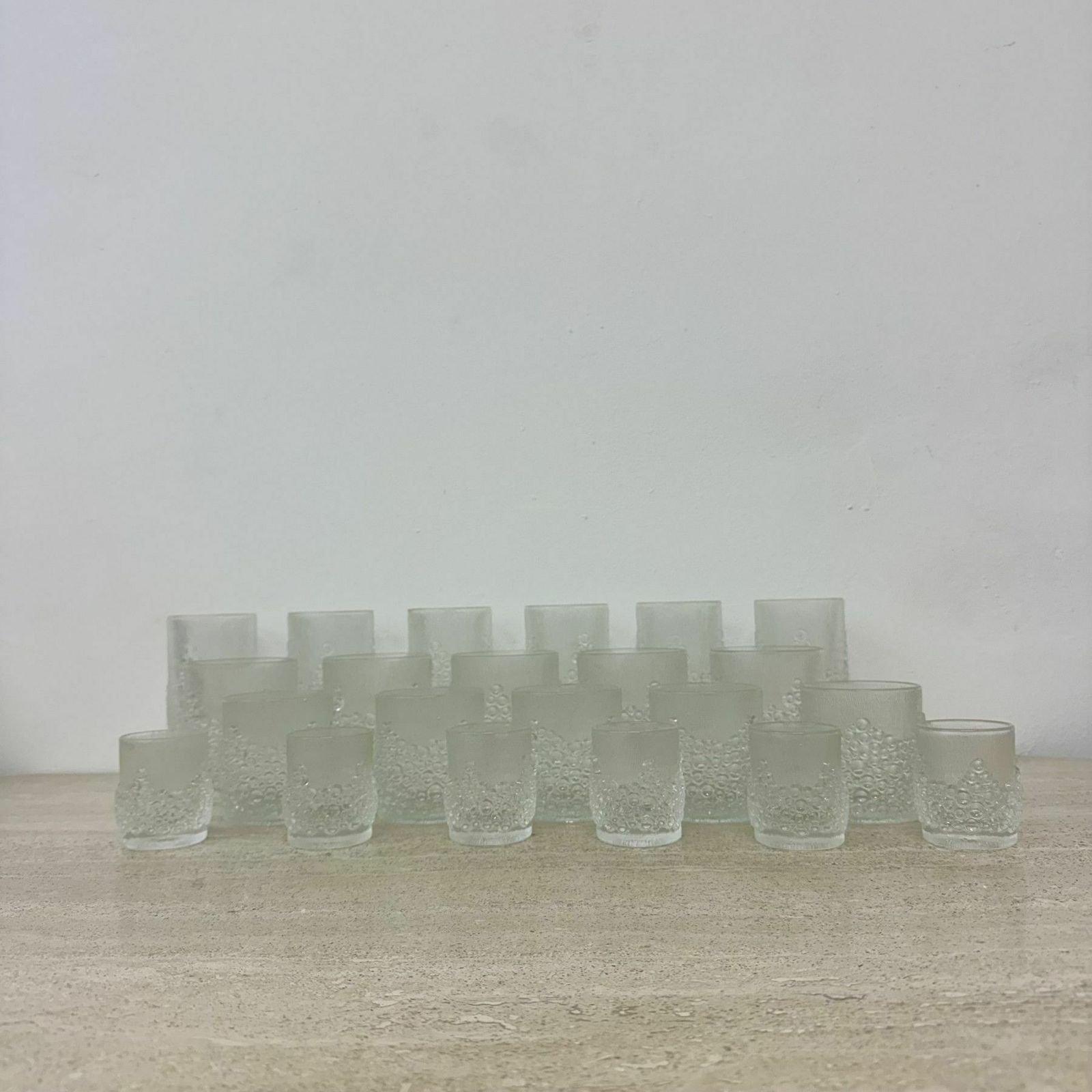 Set Vintage Drink Glasses Finnish Glass , 1970s
