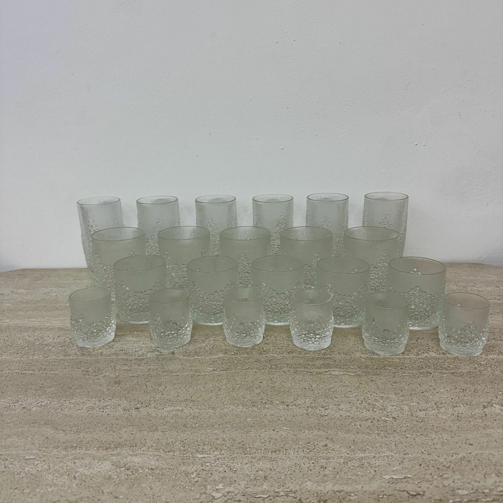 photo for sale Set Vintage Drink Glasses Finnish Glass , 1970s