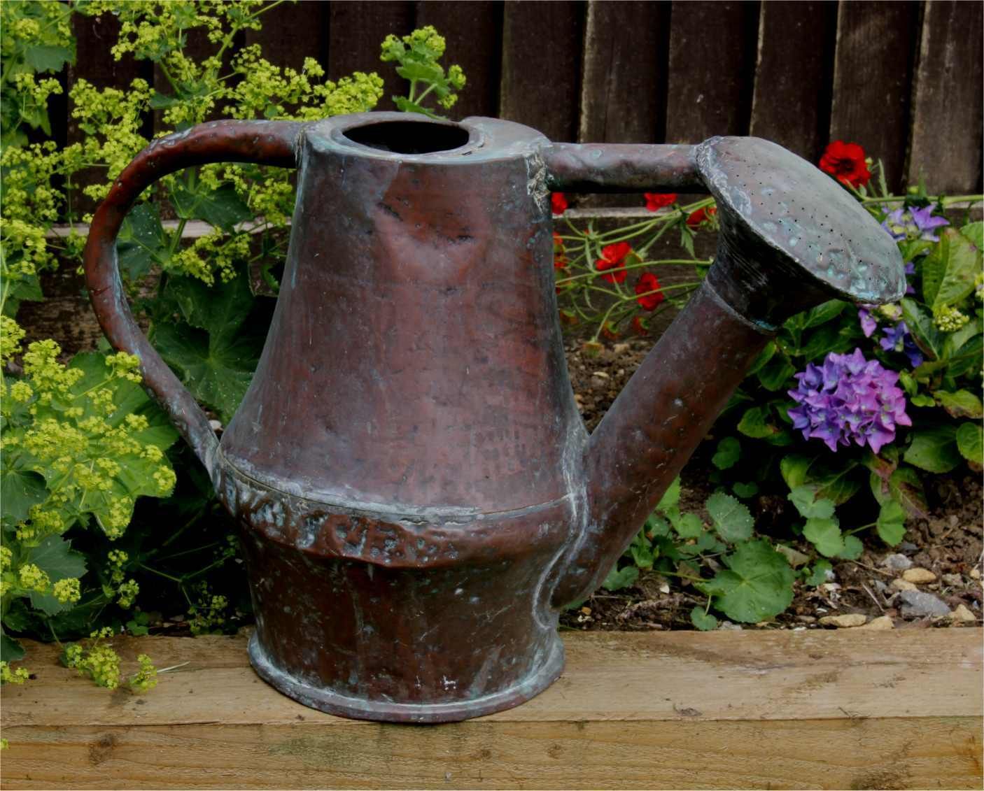 Beautiful Large Rose French Copper Arrosoir. Garden Watering Can. C1800. photo vinterior