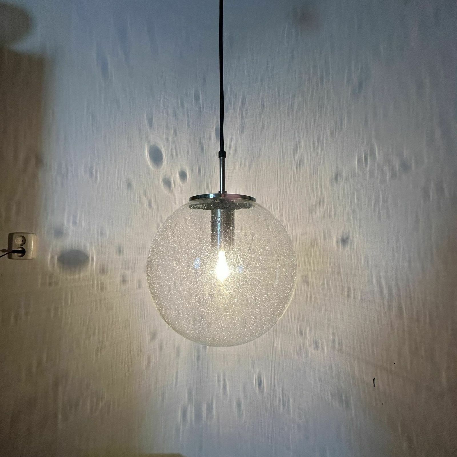Large Limburg Glashütte Hanging Lamp Globe 1970s Germany photo furniture