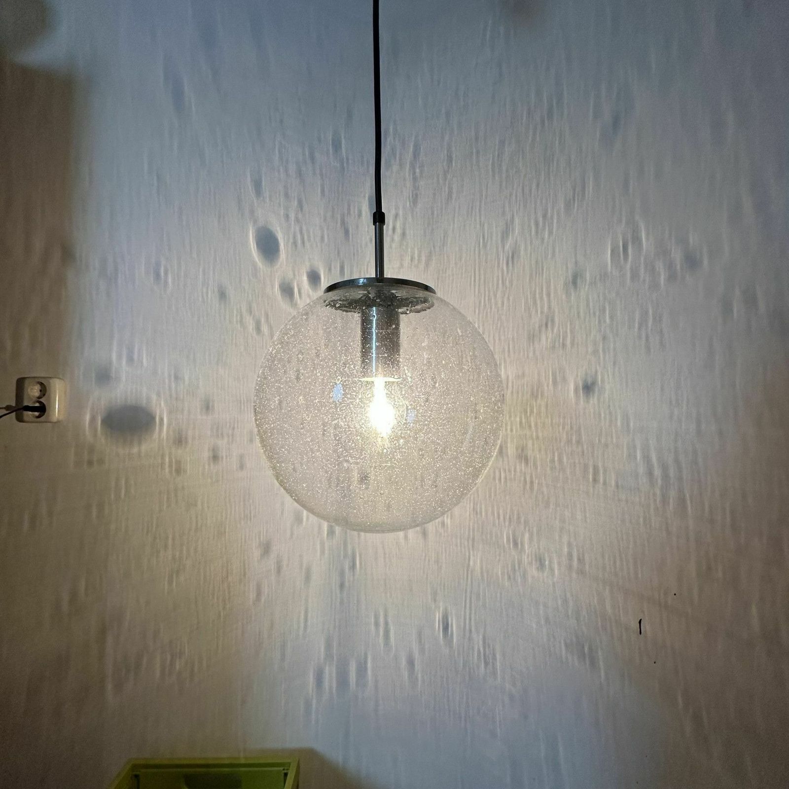 Large Limburg Glashütte Hanging Lamp Globe 1970s Germany photo for sale