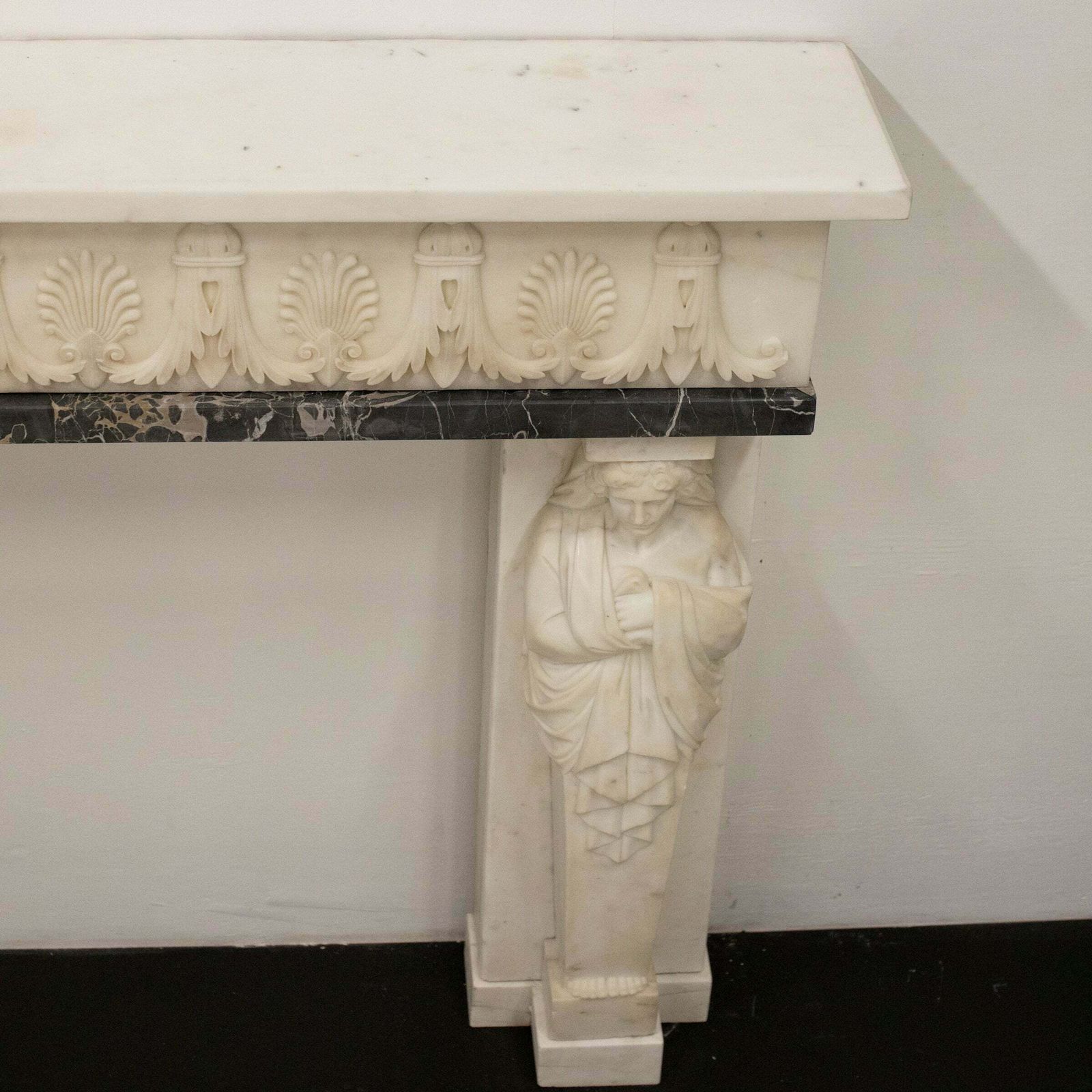 Antique Greek Revival Statuary Marble Fireplace photo 7500.0