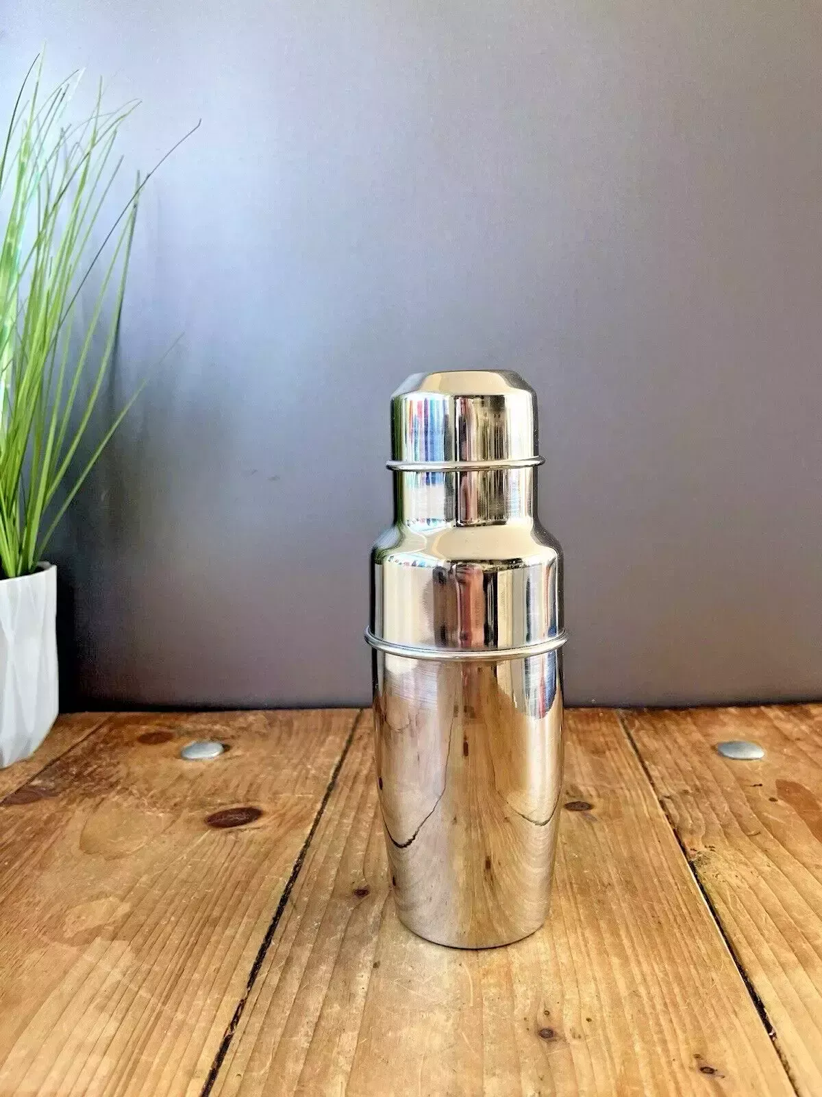 Superb Italian Designer 70's Pran Inox Plated Steel Cocktail Shaker Bar Cabinet photo for sale