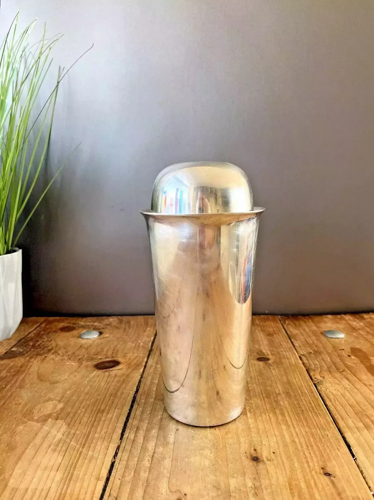 Swedish Art Deco Gab Streamline Silver Plated Cocktail Shaker Bar Cabinet Gense