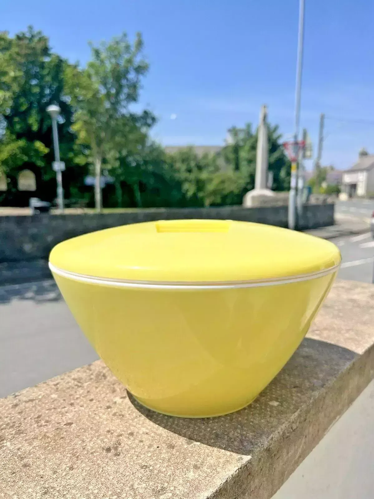 Home Decor Vintage Retro 70's Canary Yellow Plastic Ufo Ice Bucket Cocktail Bar Accessory photo