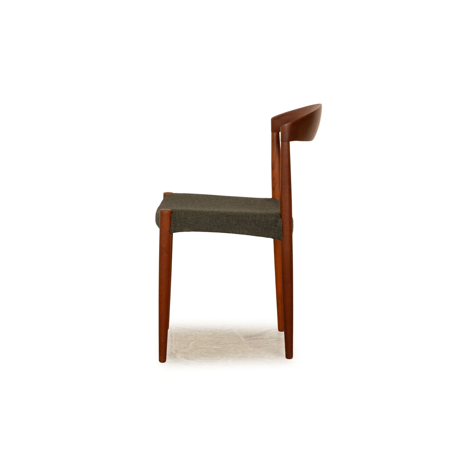 Lot de 6 chaises vintage Knud Anderson en teck brun gris, 1967, fabriquées au Danemark photo vintage