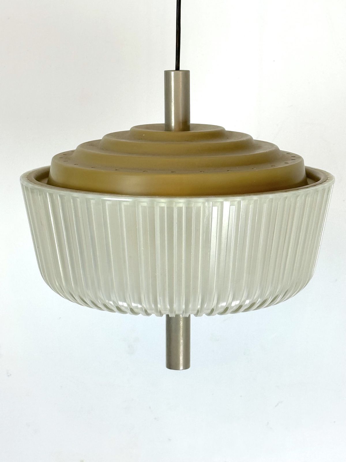 Seguso, Art Deco Glass And Metal Chandelier From 40s. photo Lighting
