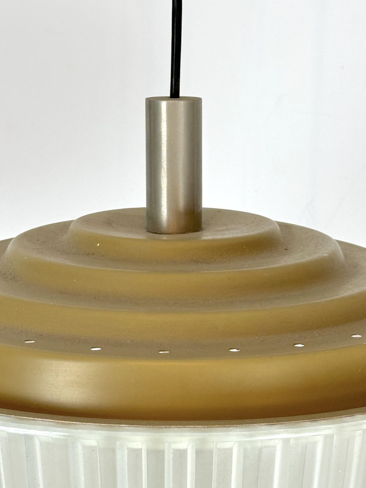 photo furniture Seguso, Art Deco Glass And Metal Chandelier From 40s.