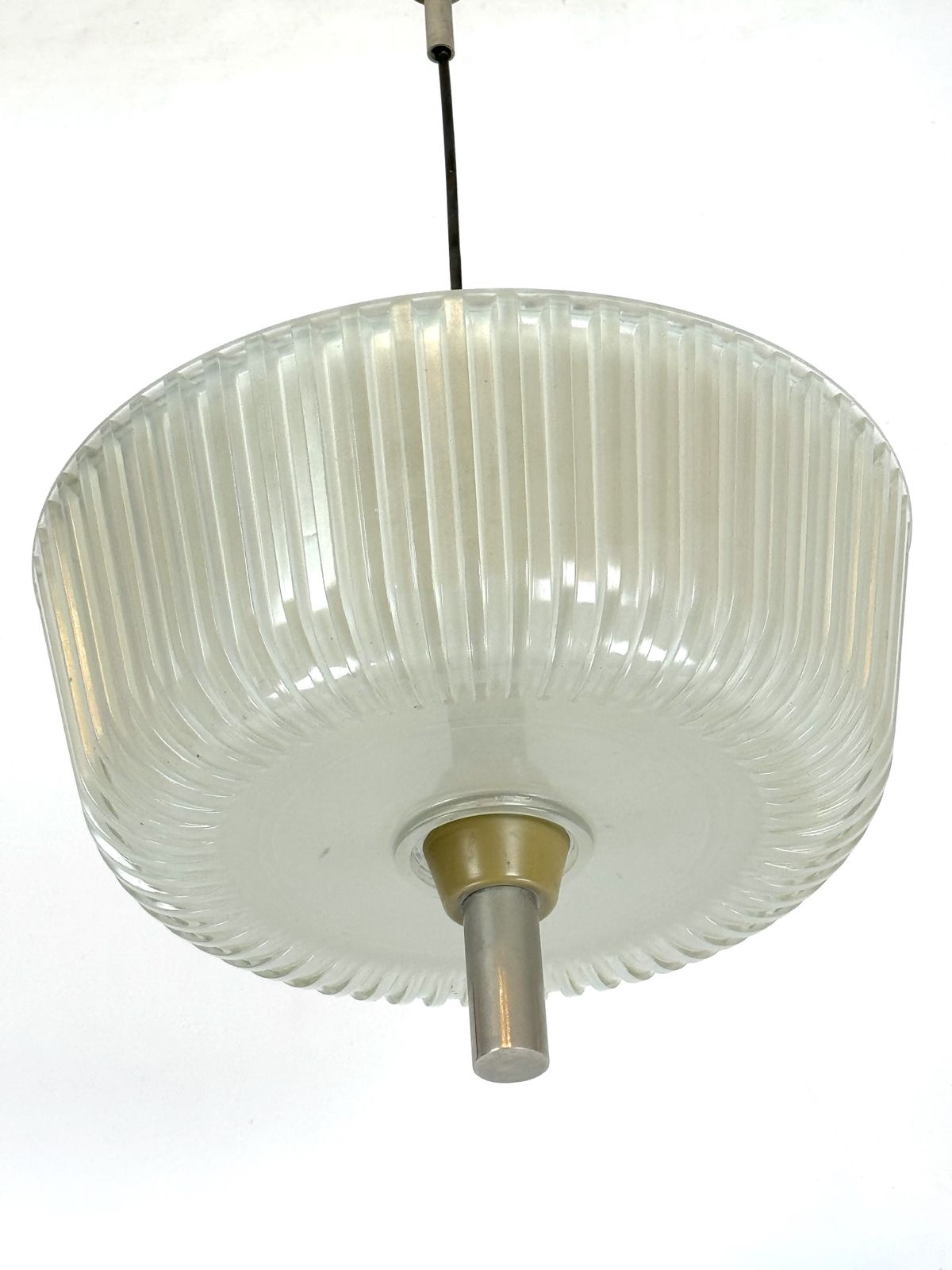 photo for sale Seguso, Art Deco Glass And Metal Chandelier From 40s.