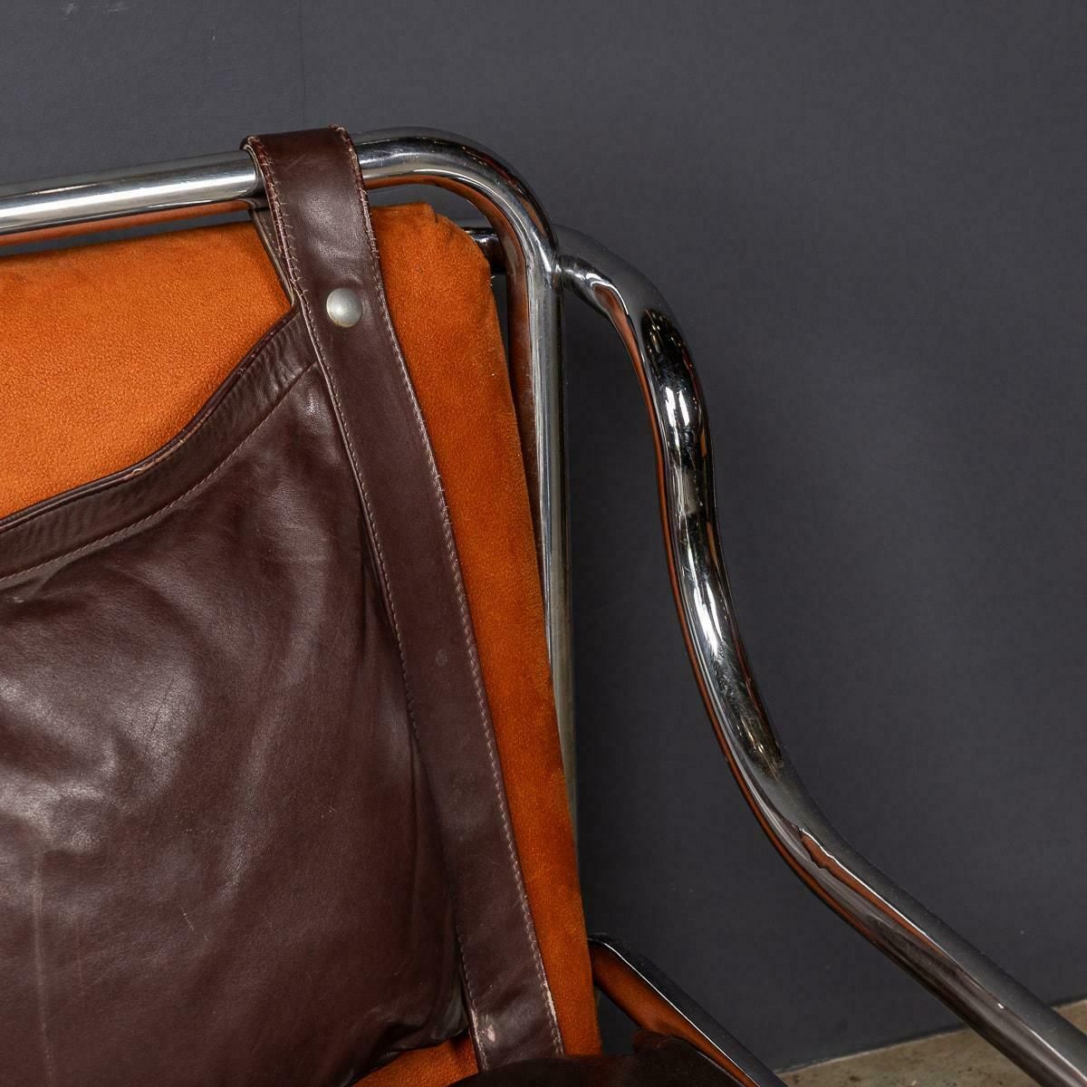A 20th Century Italian Brown Leather Sofa By Gae Aulenti For Poltronova C.1962 photo vintage