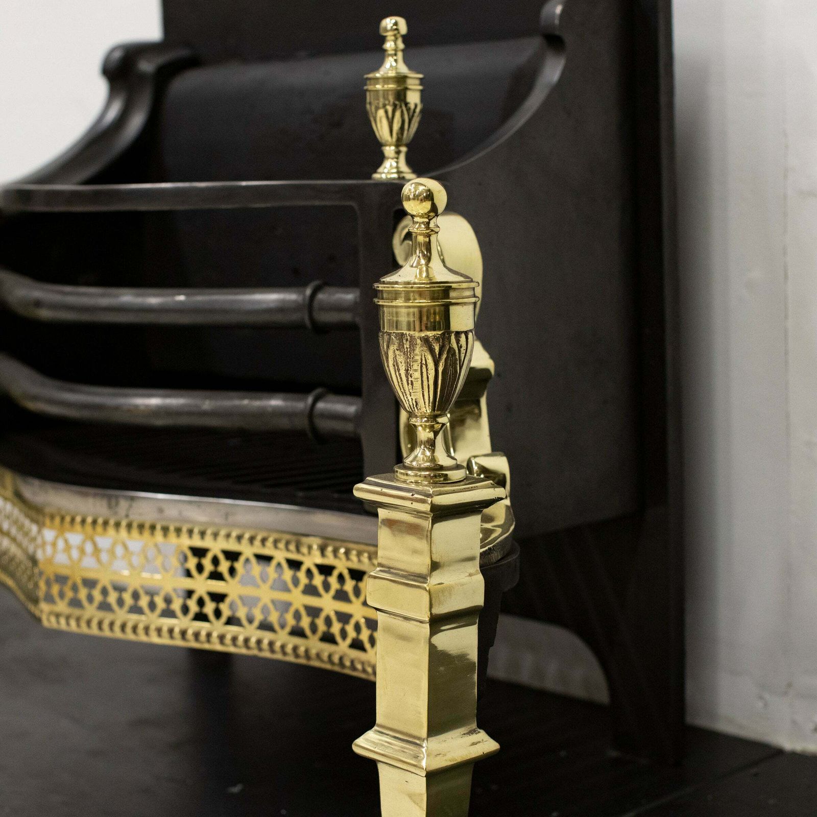 Reclaimed Cast Iron And Brass Fire Basket photo furniture