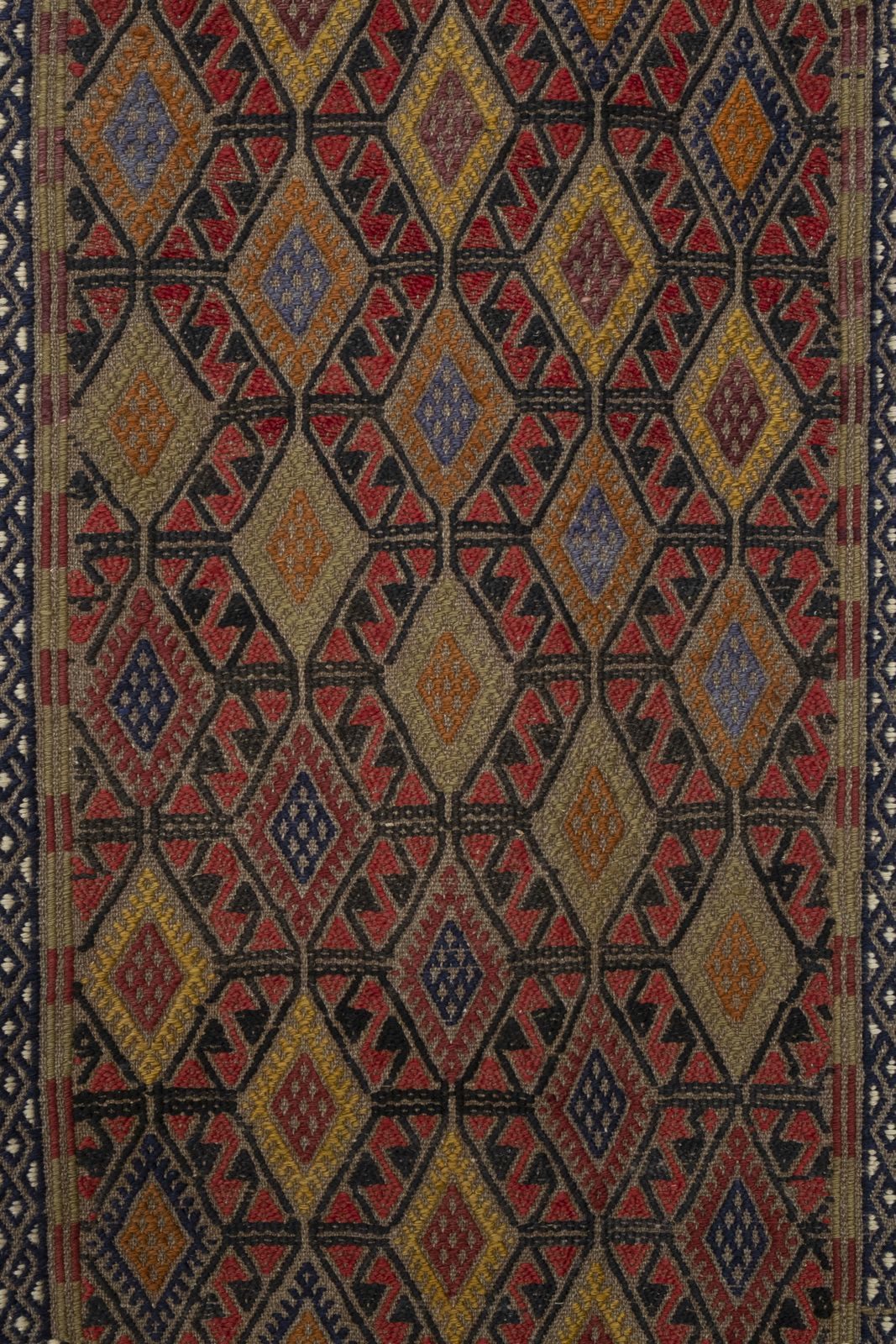 Vintage Long And Narrow Turkish Jajim Kilim Runner 1'9" X 12'12" photo Textiles