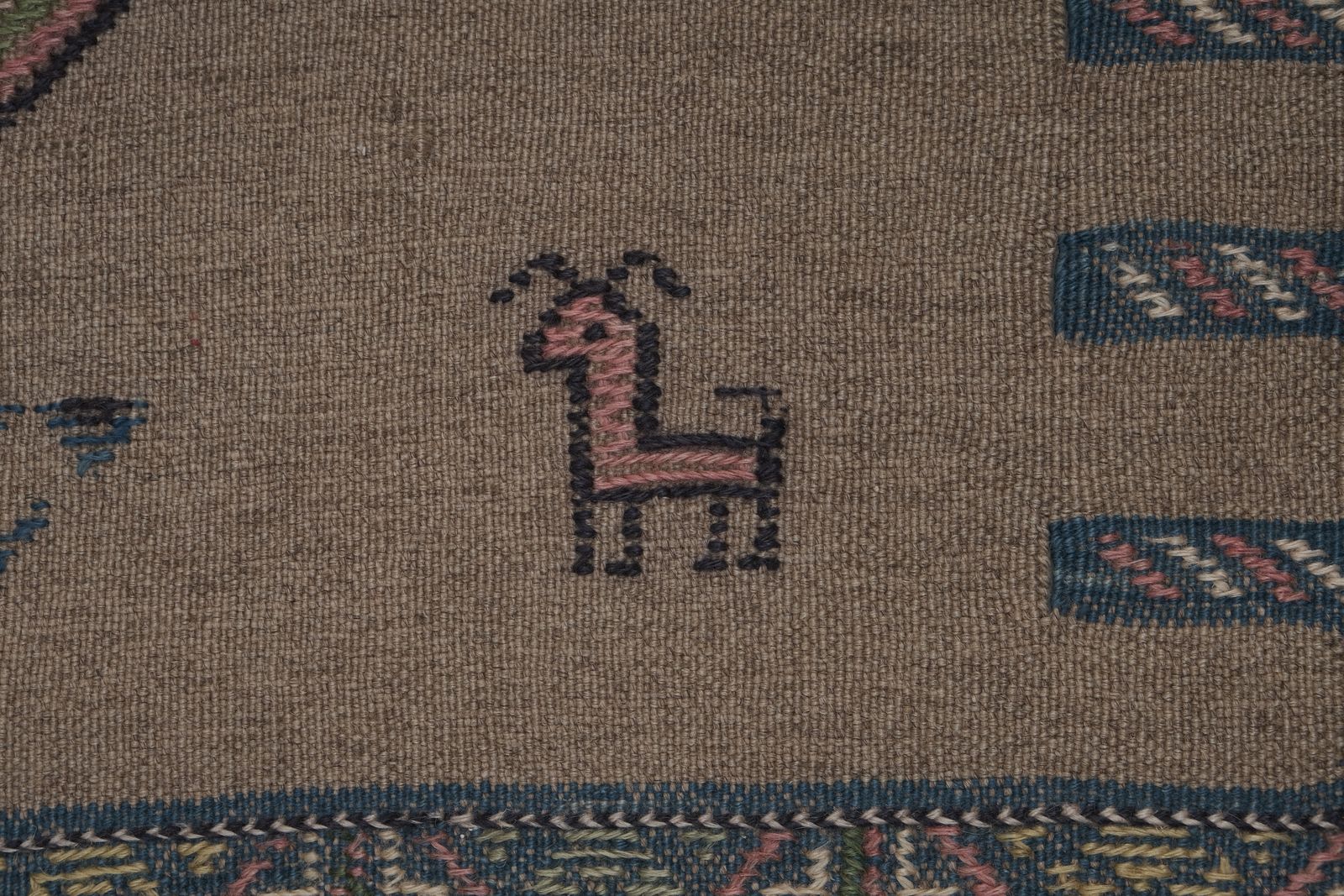 Handwoven Tribal Embroidery Animal Soumac Kilim Rug 3'1'' X 13'3'' photo buy