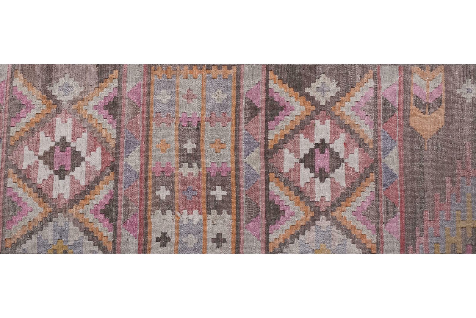 1960s Vintage Extra Long Turkish Kilim Runner With Mid Century Modern Style 2'4'' X 23'4'' photo 1107.0