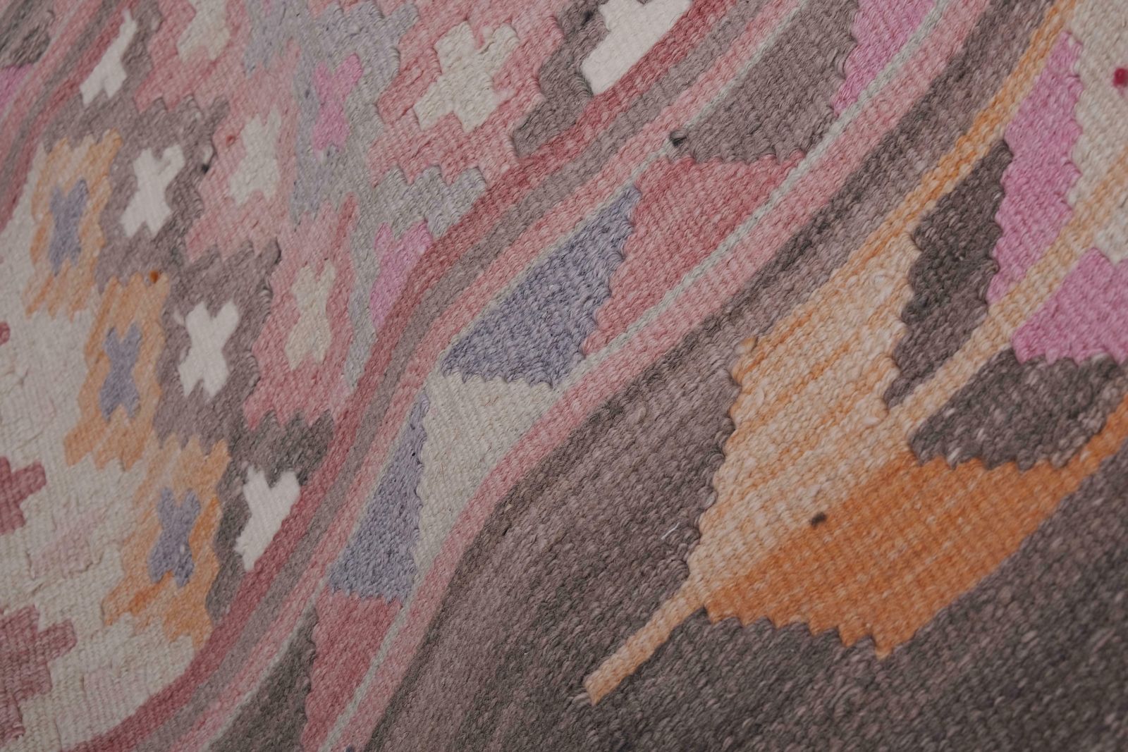 photo furniture 1960s Vintage Extra Long Turkish Kilim Runner With Mid Century Modern Style 2'4'' X 23'4''