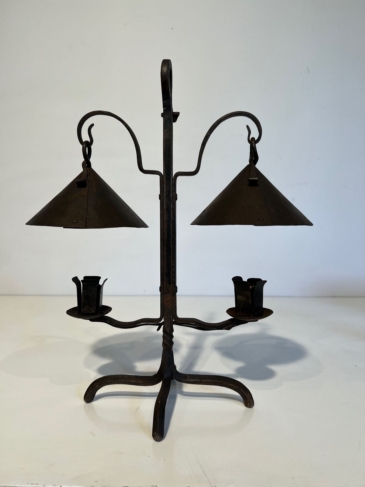 980.0 Wrought Iron Candelabra With 2 Lights photo