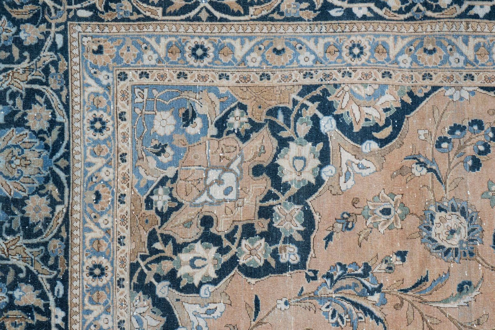 Vintage Handknotted Oversize Blue Turkish Rug photo vintage
